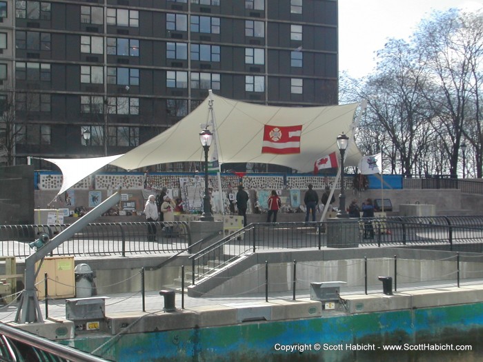 This is a make-shift memorial to the volunteers that helped after the attacks.