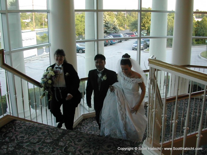 Going up to the reception room.