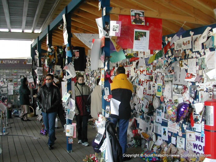 On the obeservation deck, a memorial to the people who died.