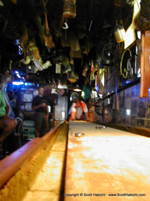 A game of shuffleboard at the local watering hole (MD beat PA).