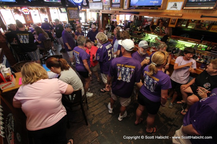 Inside, we took over the bar.