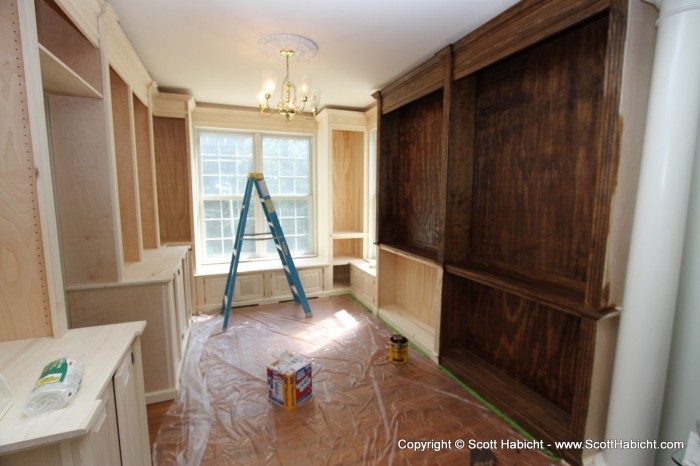 So she did the shelves and doors, while I did the rest of the furniture.