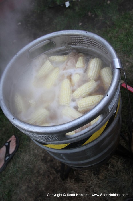 Corn in a keg.