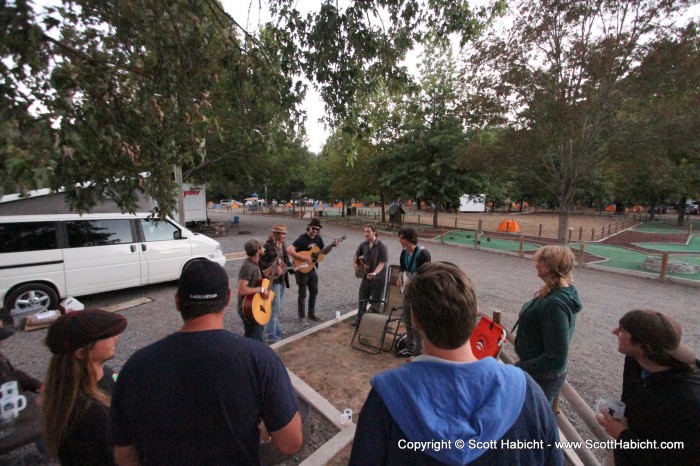 The band was playing a little pickup session.