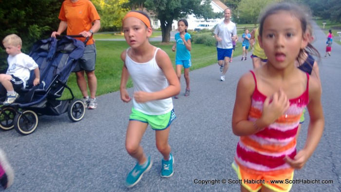 Ashley and Sophia are getting much better at running.