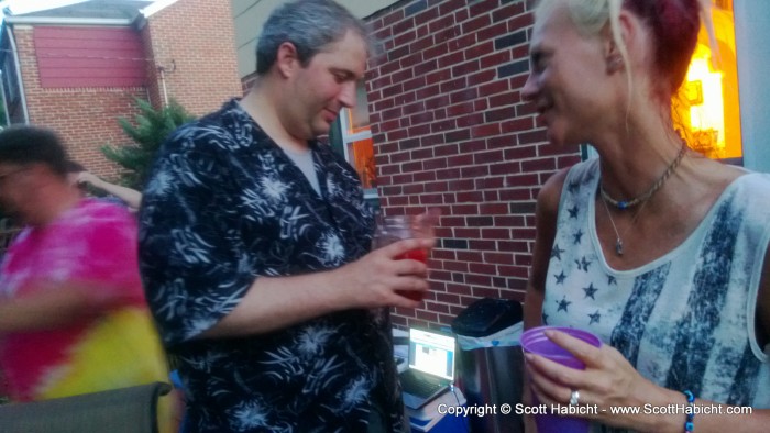 Joe drinking some moonshine.