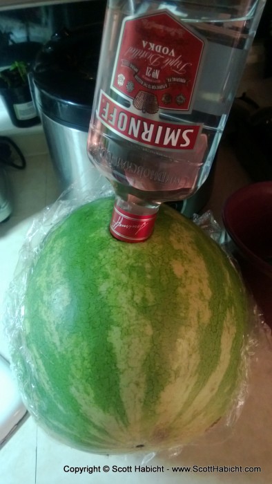 How to infuse a watermelon with vodka.