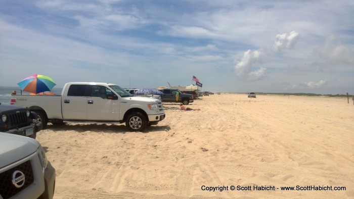 There were lots of other cars on the beach.