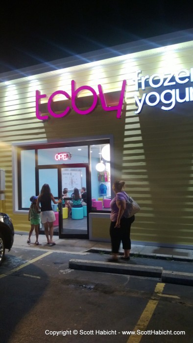 We made our nightly pilgrimage to TCBY...