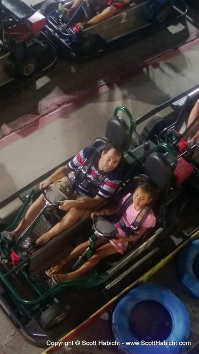 The last track was too slow, so we went to the track with faster go-carts.