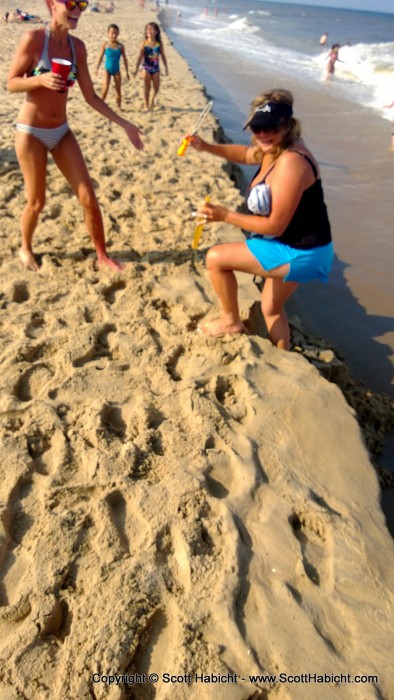 The current had really picked up and cut a shelf into the sand.