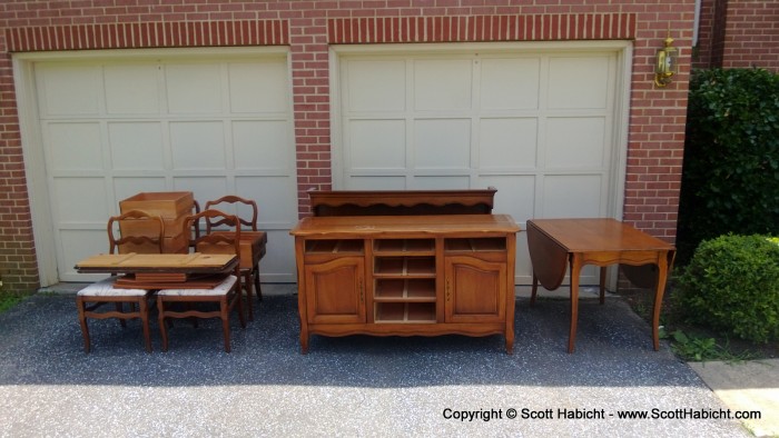 Making way for the library, and we donated all the old dining room furniture to charity.