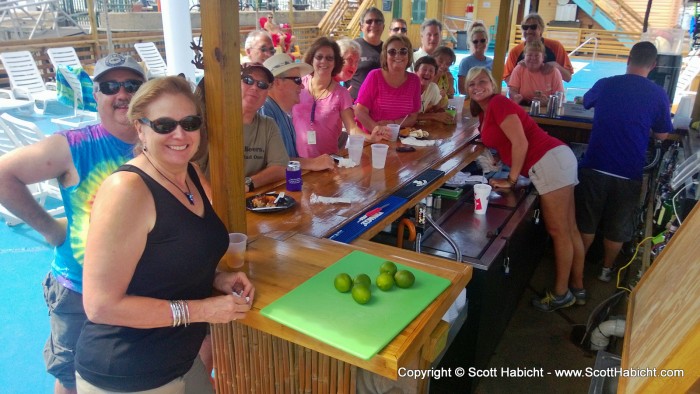 While hanging with our Roost at the Tiki Barge.