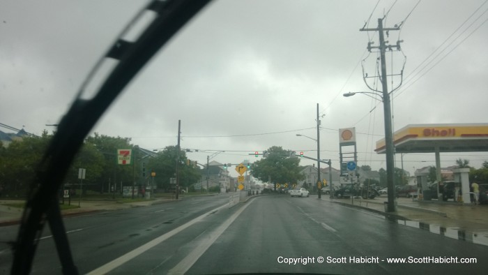 Sunday had come, and we left town under the cover of rain.