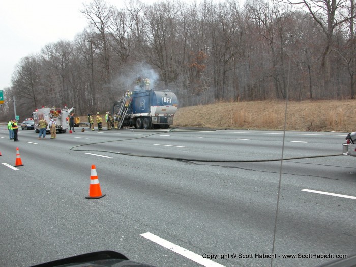 Somehow the trash in this truck caught on fire.