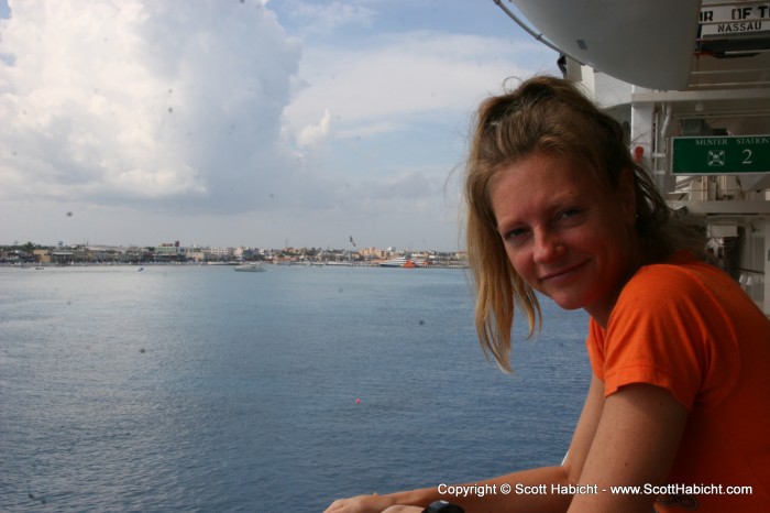 Pulling into Cozumel, Mexico for a day of scuba diving.