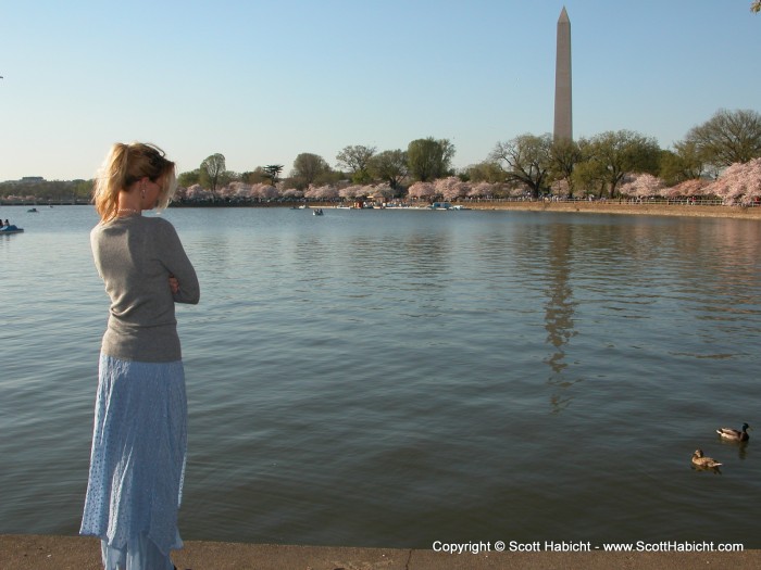 Kelli checks out the ducks....