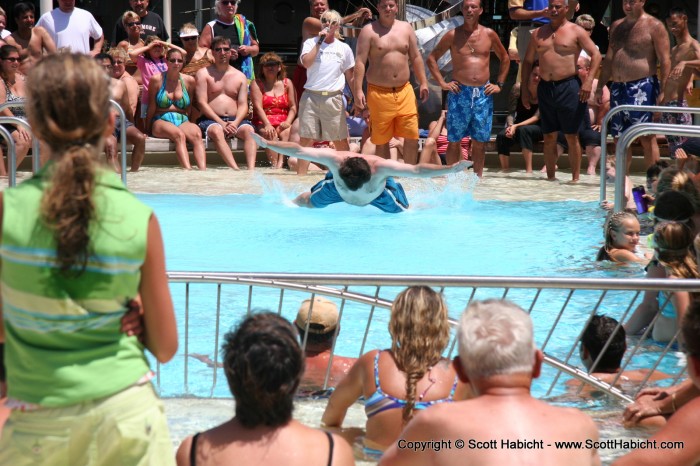 We stopped by the belly flop contest....