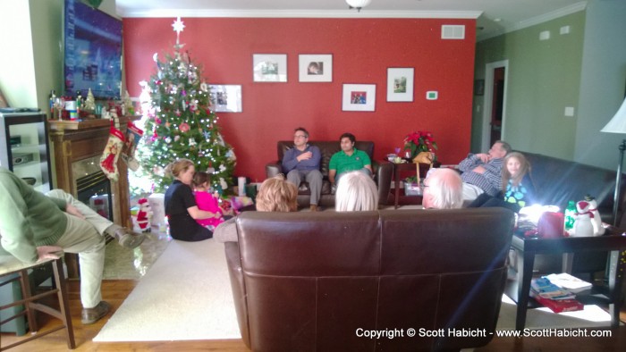 Her family was on hand to celebrate Christmas.