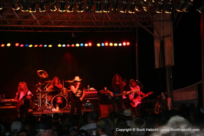 Molly Hatchet was playing on stage.