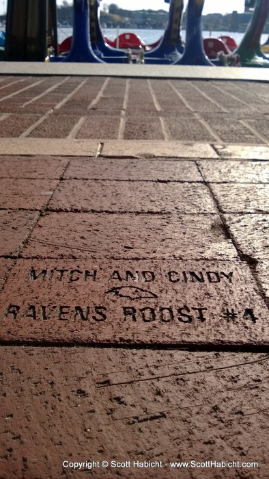 Mitch and Cindy have a brick at the Inner Harbor in Baltimore.