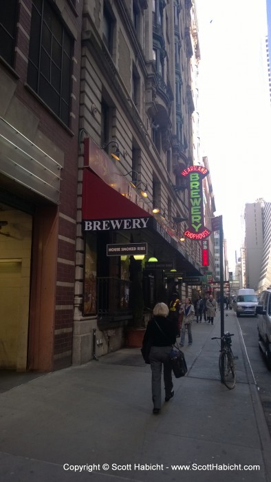 Just off of Times Square is a brewery we like to go to.