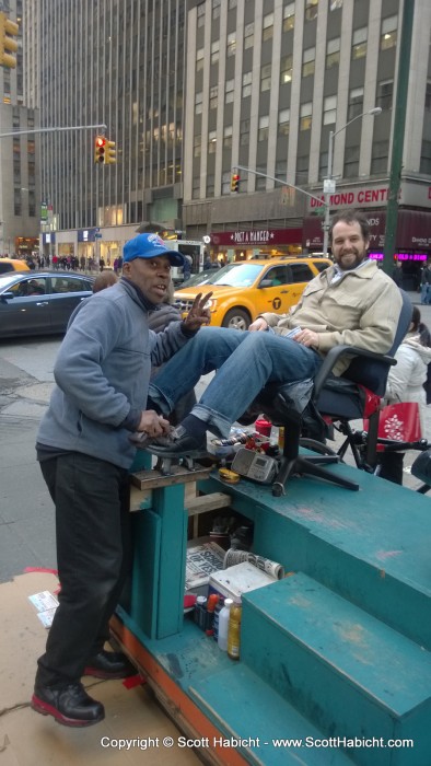 On the way back to the hotel I got my shoes shined.