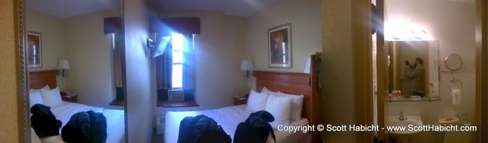 After all the running around we went back to the VERY small hotel room...