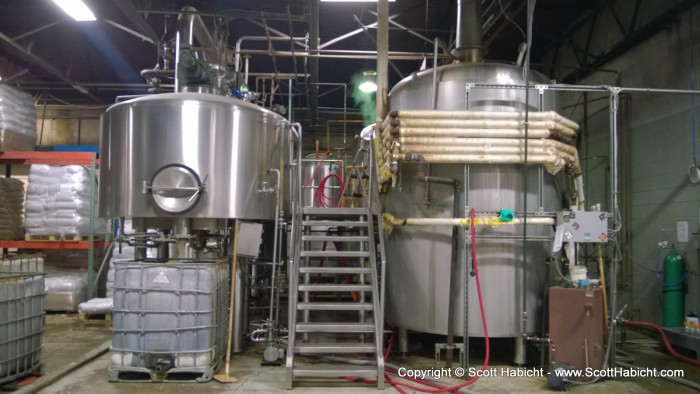 The brew tanks.