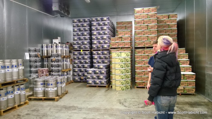 In that back corner is the secret stash of all the old vintages of beers they are saving.