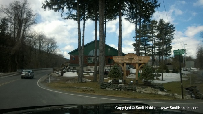 After going for a 3 mile run at the resort we headed out to brewery #6, Barley Creek Brewing.