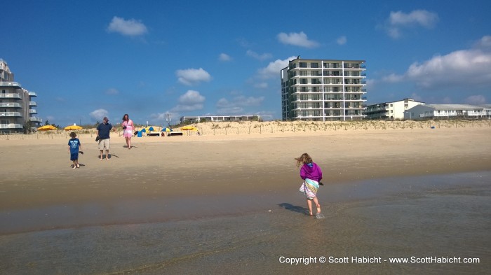 They didn't waste any time getting their feet wet in the ocean.