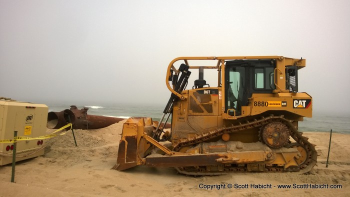 I'm guessing this is used to push the sand around and level out the beach.