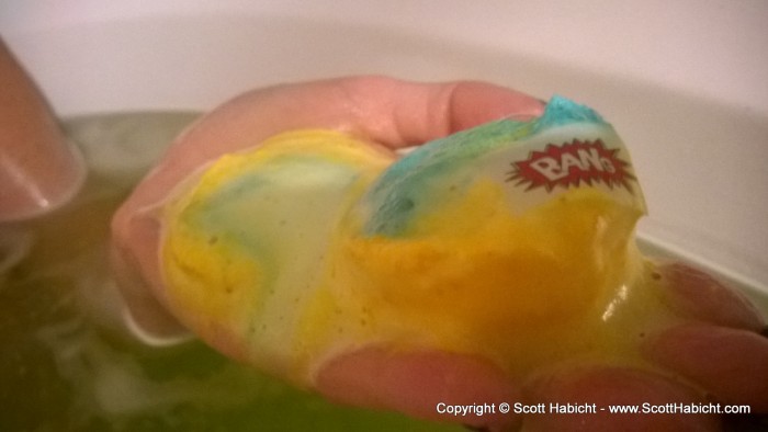 And then bath bomb time.