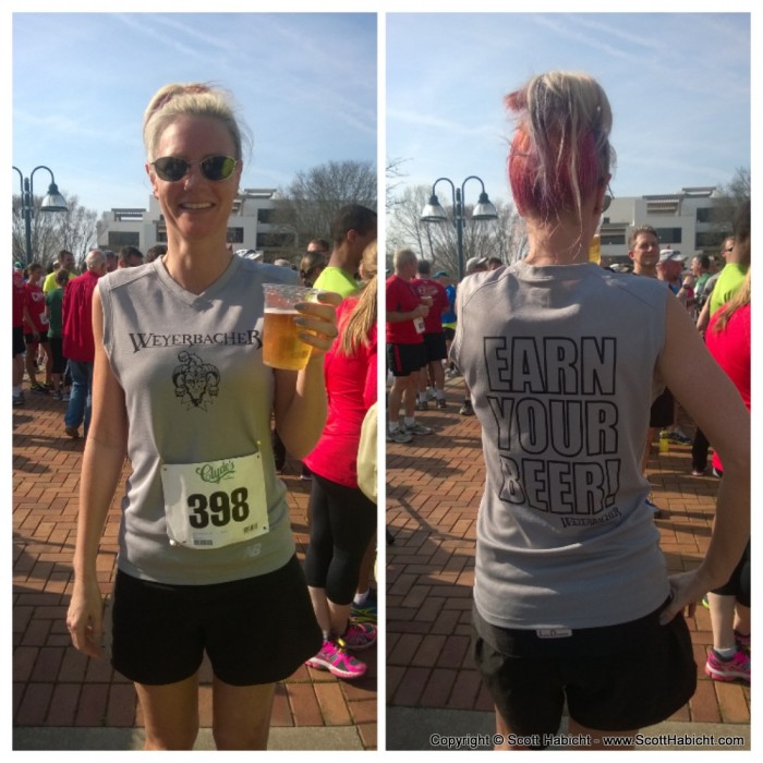 A fun beer themed running shirt.