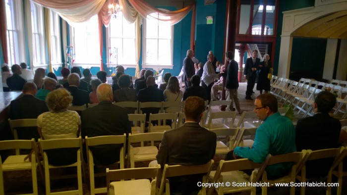 I was an usher, so as guests began arriving I helped to seat them.