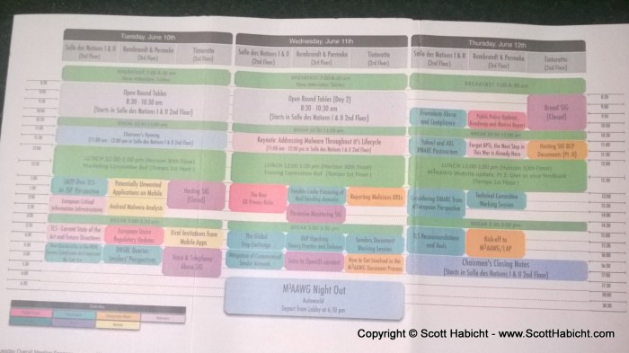 The schedule for the next few days.