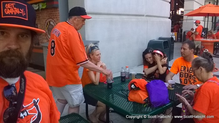 Ashley was singing the national anthem at the Orioles game...