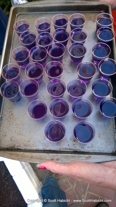 Purple shots were passed around for everyone.