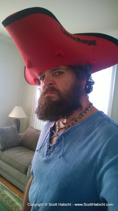 Soon before I trimmed the beard, I dressed up to go to a pirate bar.