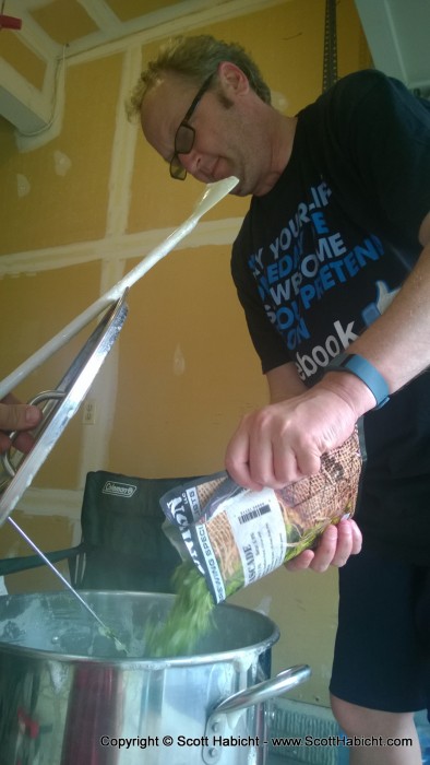 Peter was there to help brew the beer made with his mulberries.