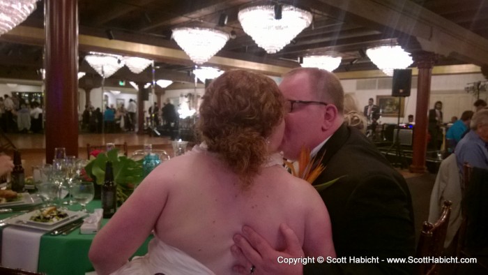 Followed by a kiss because we were clanging on the glassware.