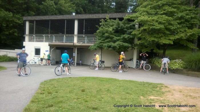 On our way back to the start we had a quick water stop at Lake Elkhorn.