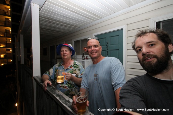 Eddie, Tom, and I enjoying some beer together.