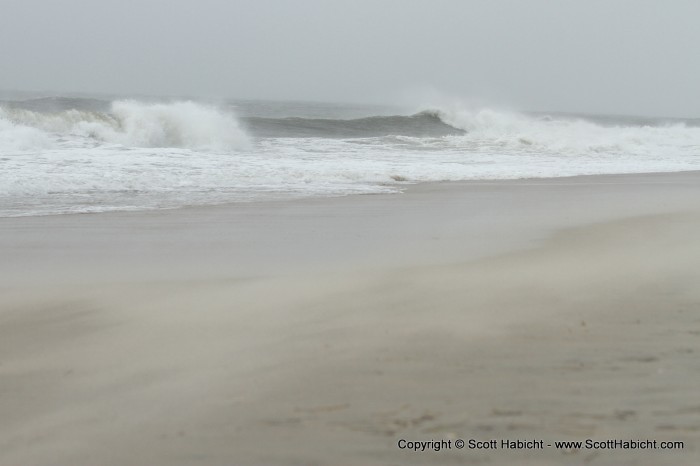 You can just make out the sand blowing down the beach in this picture.