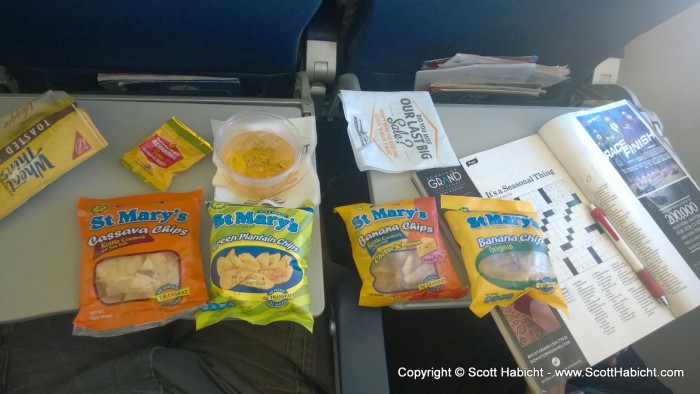 On the plane ride home we feasted on local snacks I picked up in the VIP suite.