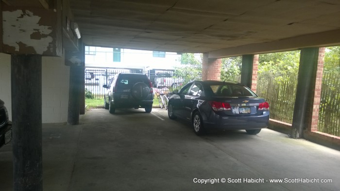 The next day, and this is how the idiot renters park in my building (They are blocking Tom and Lori's spot).