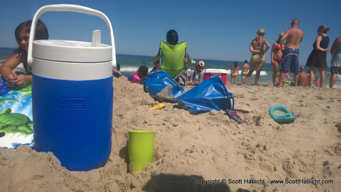 Check out Tom's beach beer growler. An inconspicuous method of drinking beer on the beach.