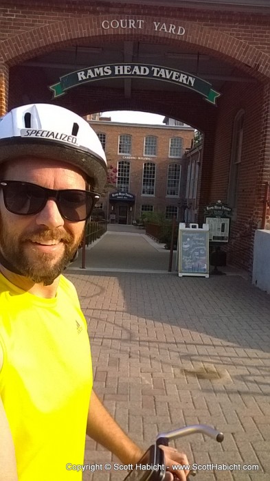 Out for a bike ride by myself, and I swung down to Rams Head Tavern.