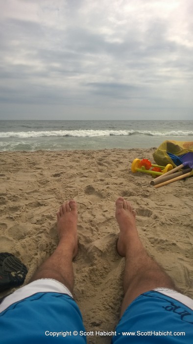 I got my toes in the water, ass in the sand, not a worry in the world, a cold beer in my hand. Life is good today. Life is good today.